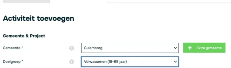 Eerst kies je een doelgroep, daarna verschijnt de keuze voor de periode